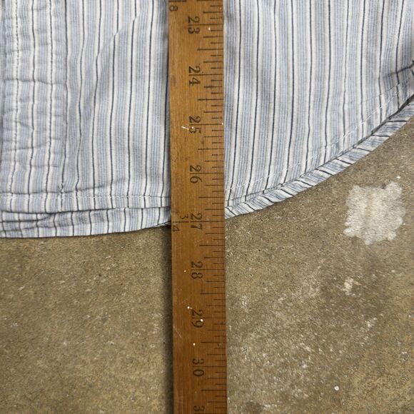 Denim & Supply Ralph Lauren Men’s Small White Blue Stripe Button Up Shirt Polo - Picture 8 of 9